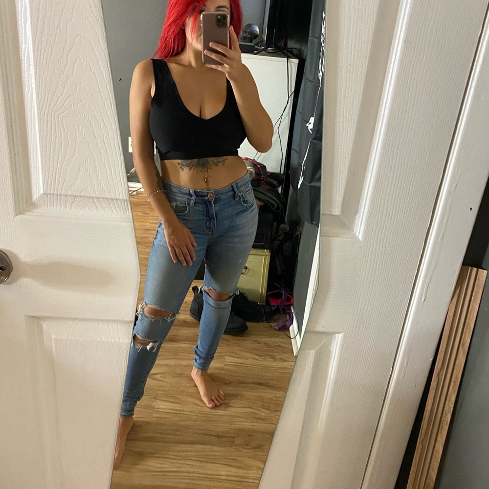 Nastygal black crop top - Picture 2 of 2